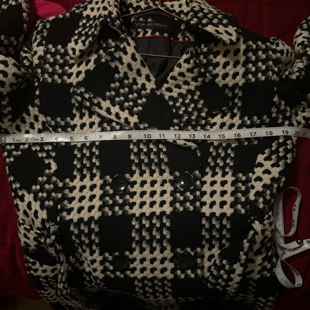 Via Spiga Houndstooth Wool-Blend Coat - Picture 8 of 8